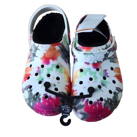 CROCS Classic Lined Tie Dye Clog Unisex M8/W10 Multicolor NEW 206341-0C4 - Picture 1 of 7